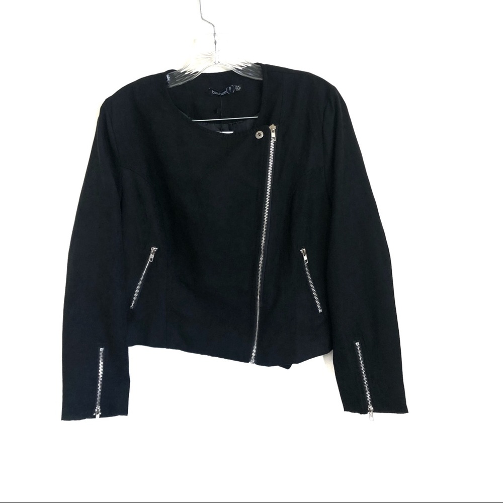 NWT Boohoo Petite Caroline Suedette Biker Jacket
